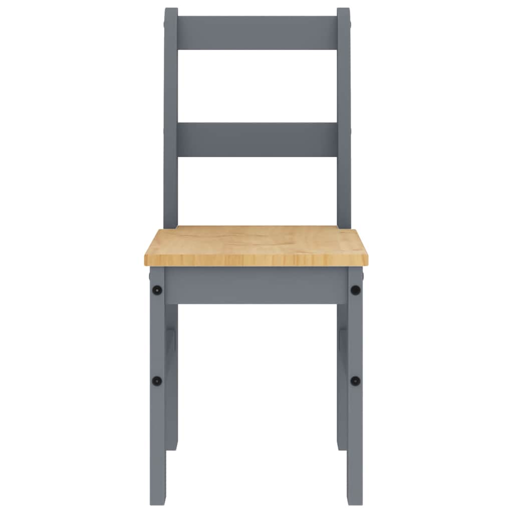 Set da Pranzo 5 pz Panama Grigio in Legno Massello di Pino