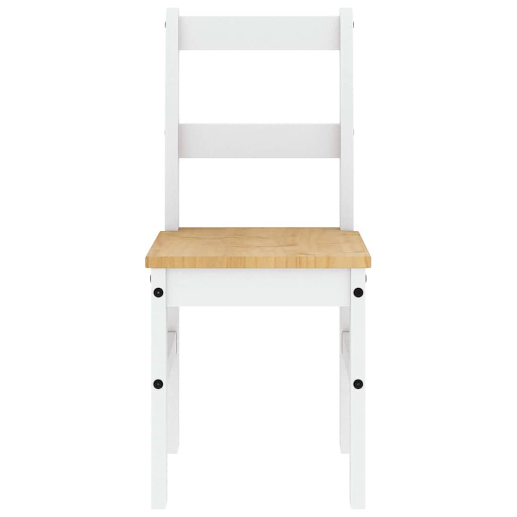 Set da Pranzo 5 pz Panama Bianco in Legno Massello di Pino - homemem39