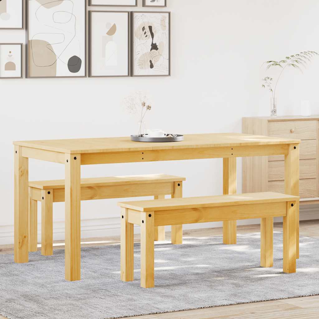Set da Pranzo 3 pz PANAMA in Legno Massello di Pino | homemem39