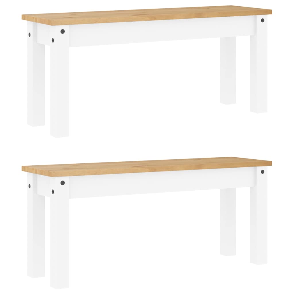 Set da Pranzo 3 pz PANAMA Bianco in Legno Massello di Pino | homemem39