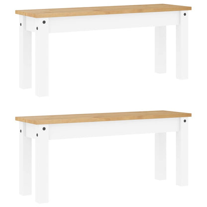 Set da Pranzo 3 pz PANAMA Bianco in Legno Massello di Pino | homemem39