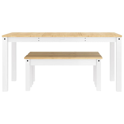 Set da Pranzo 3 pz PANAMA Bianco in Legno Massello di Pino | homemem39
