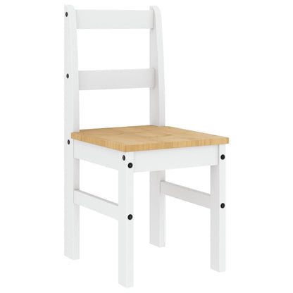 Set da Pranzo 4 pz PANAMA Bianco in Legno Massello di Pino | homemem39