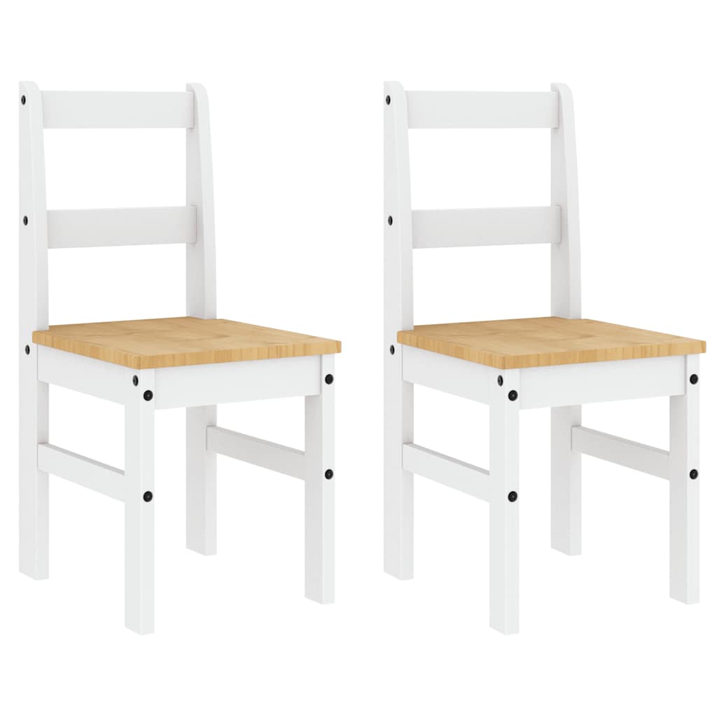Set da Pranzo 4 pz PANAMA Bianco in Legno Massello di Pino | homemem39