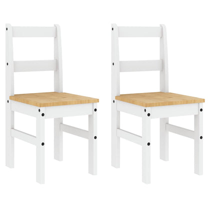 Set da Pranzo 4 pz PANAMA Bianco in Legno Massello di Pino | homemem39