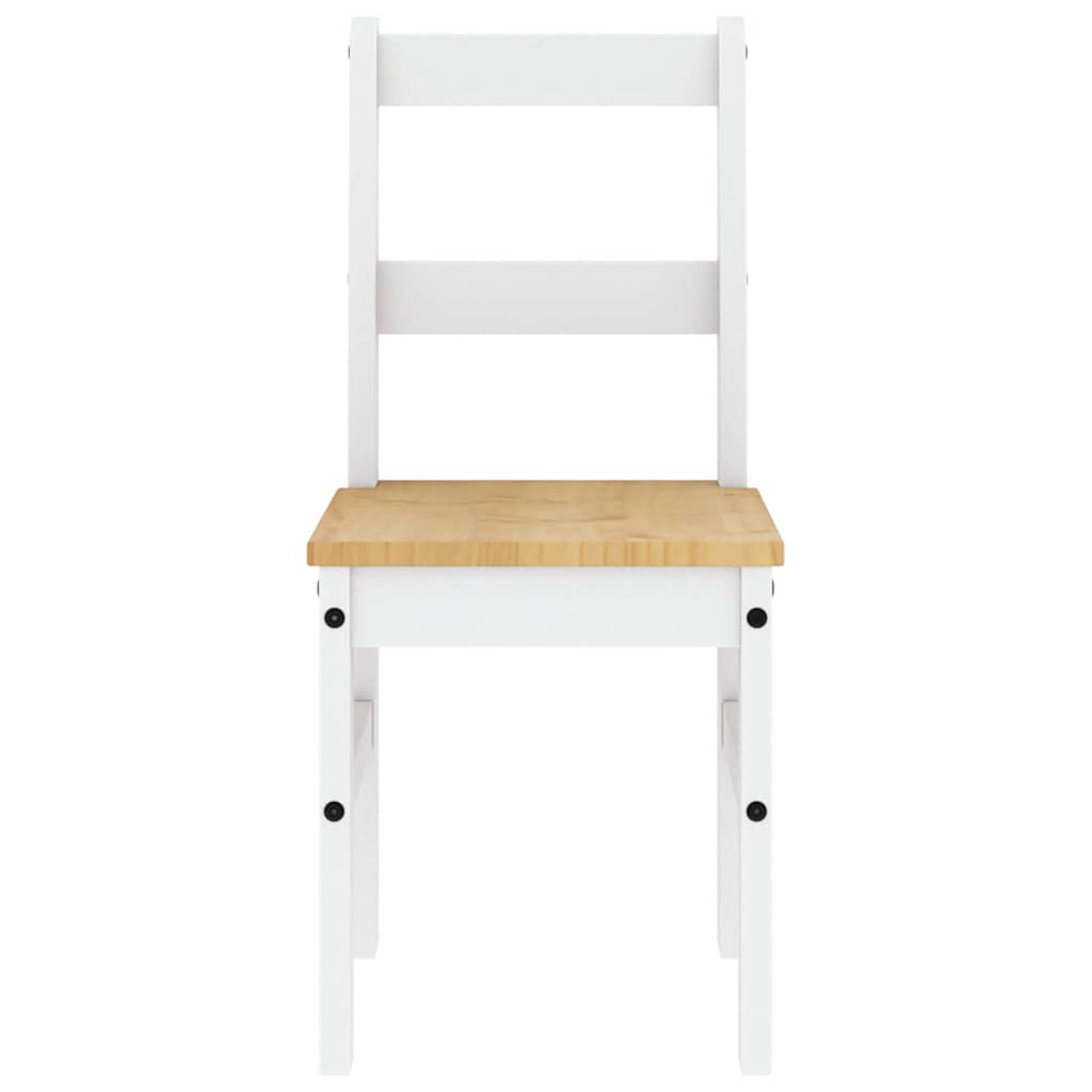 Set da Pranzo 5 pz Panama Bianco in Legno Massello di Pino - homemem39