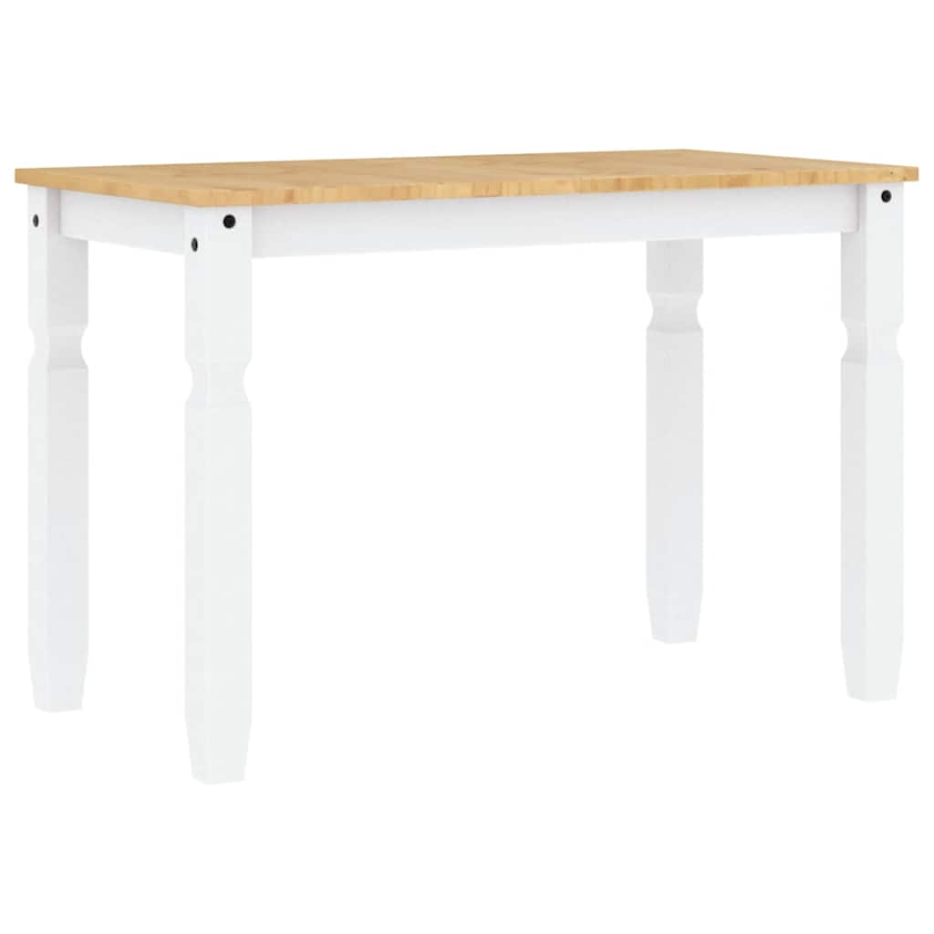 Set da Pranzo 5 pz Panama Bianco in Legno Massello di Pino - homemem39