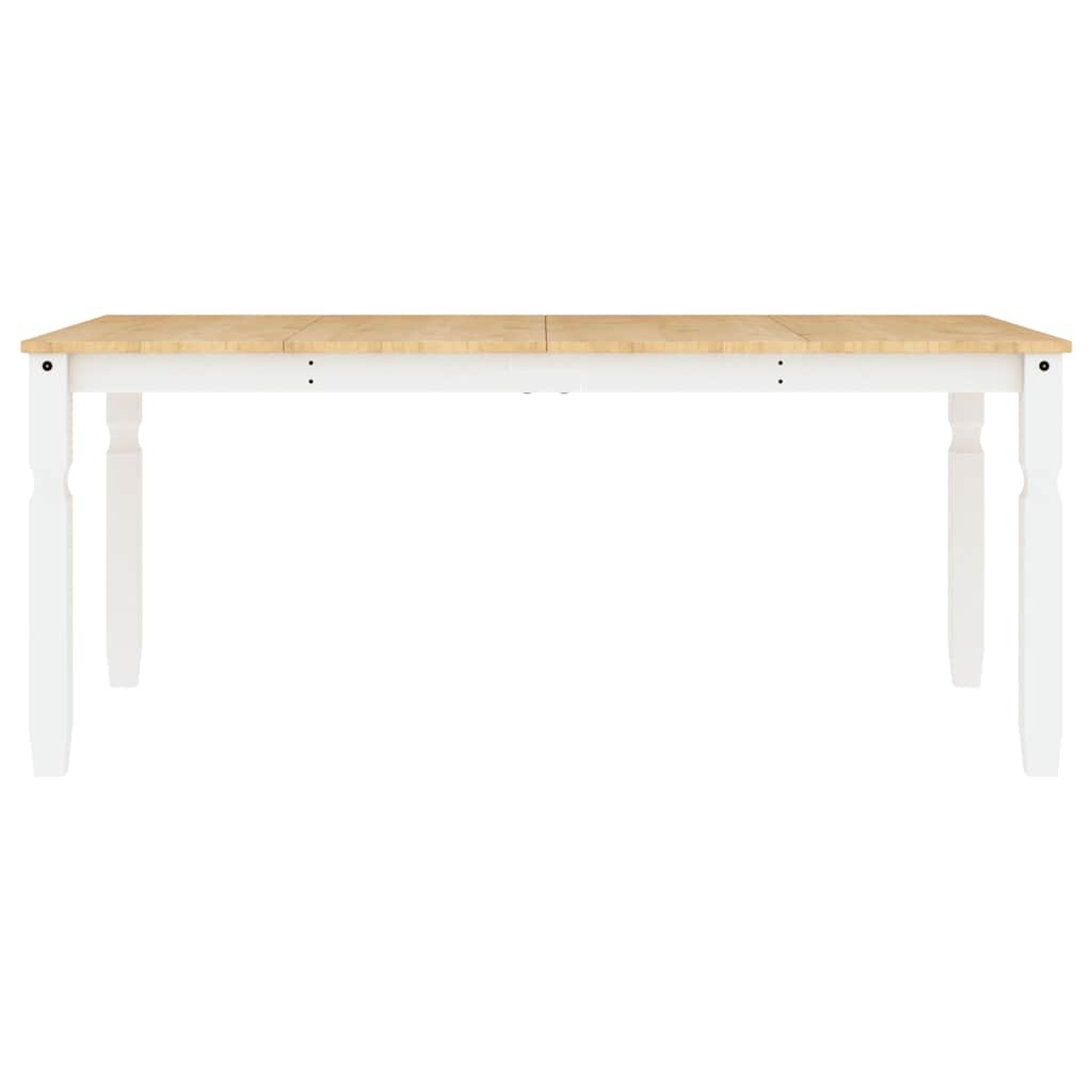 Set da Pranzo 7 pz Panama Bianco in Legno Massello di Pino - homemem39