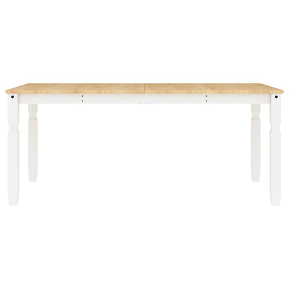 Set da Pranzo 7 pz Panama Bianco in Legno Massello di Pino - homemem39