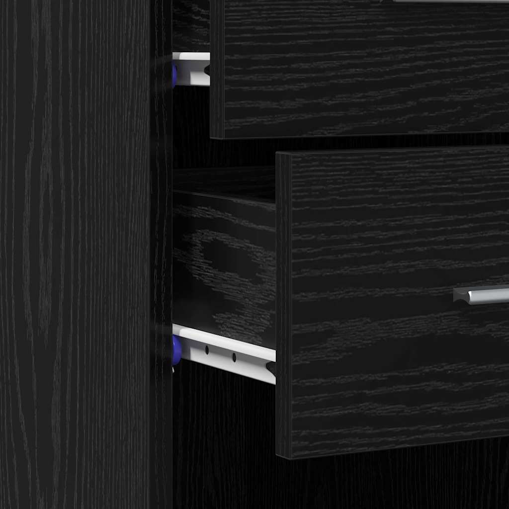 Libreria con cassetto Rovere Nero 30 x 42.4 x 185.2 cm