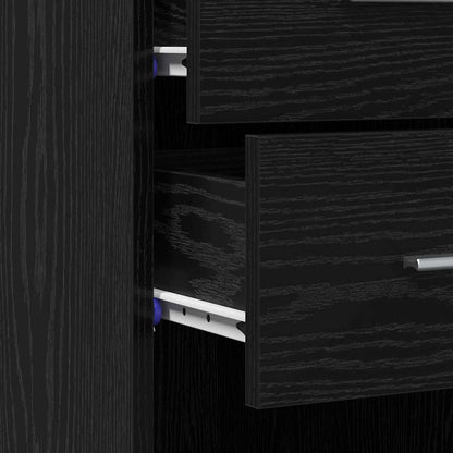 Libreria con cassetto Rovere Nero 30 x 42.4 x 185.2 cm