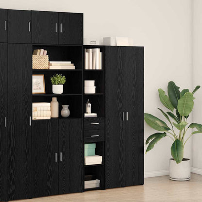 Libreria con cassetto Rovere Nero 30 x 42.4 x 185.2 cm