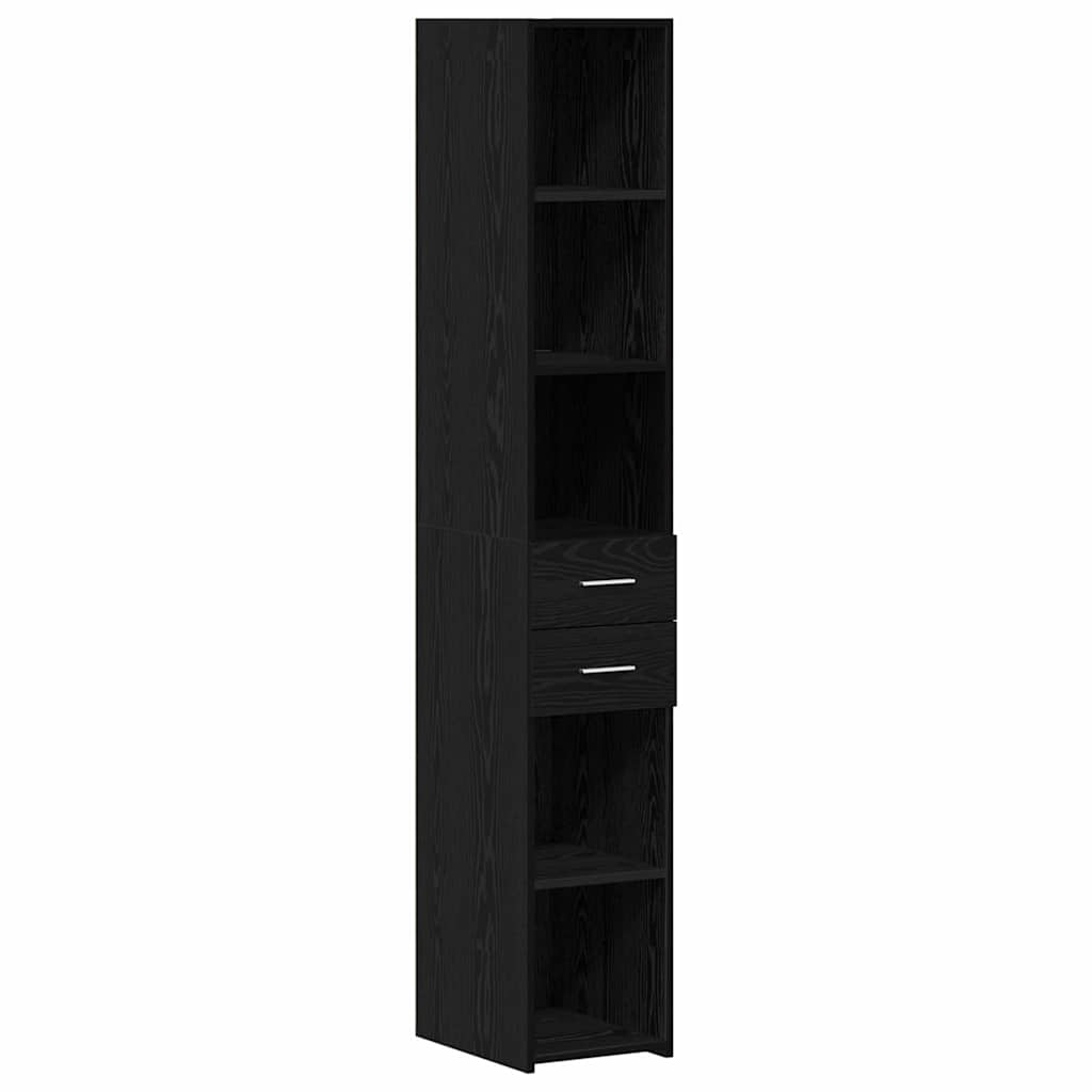 Libreria con cassetto Rovere Nero 30 x 42.4 x 185.2 cm