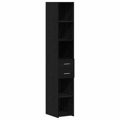 Libreria con cassetto Rovere Nero 30 x 42.4 x 185.2 cm