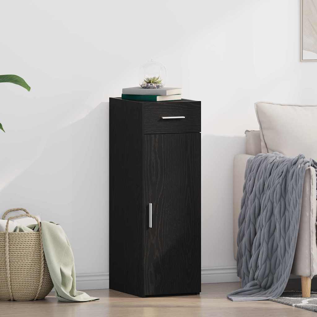 Credenza con cassetto Rovere Nero 30 x 42,5 x 93 cm