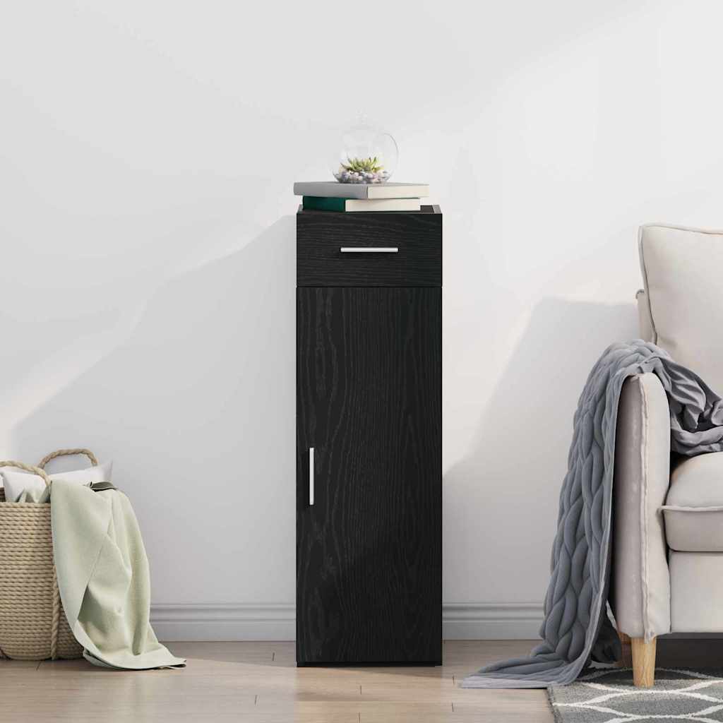 Credenza con cassetto Rovere Nero 30 x 42,5 x 93 cm