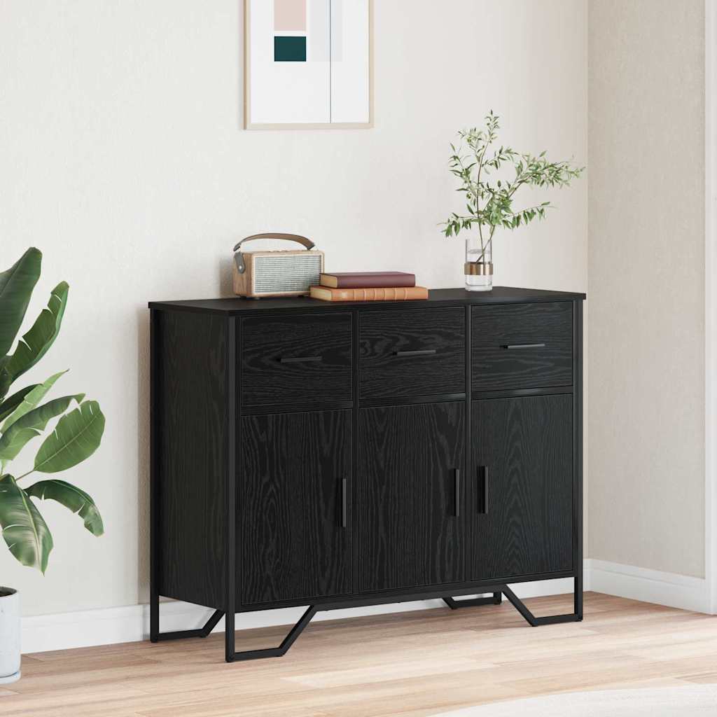 Credenza con cassetto Rovere Nero 97 x 32,5 x 74,5 cm