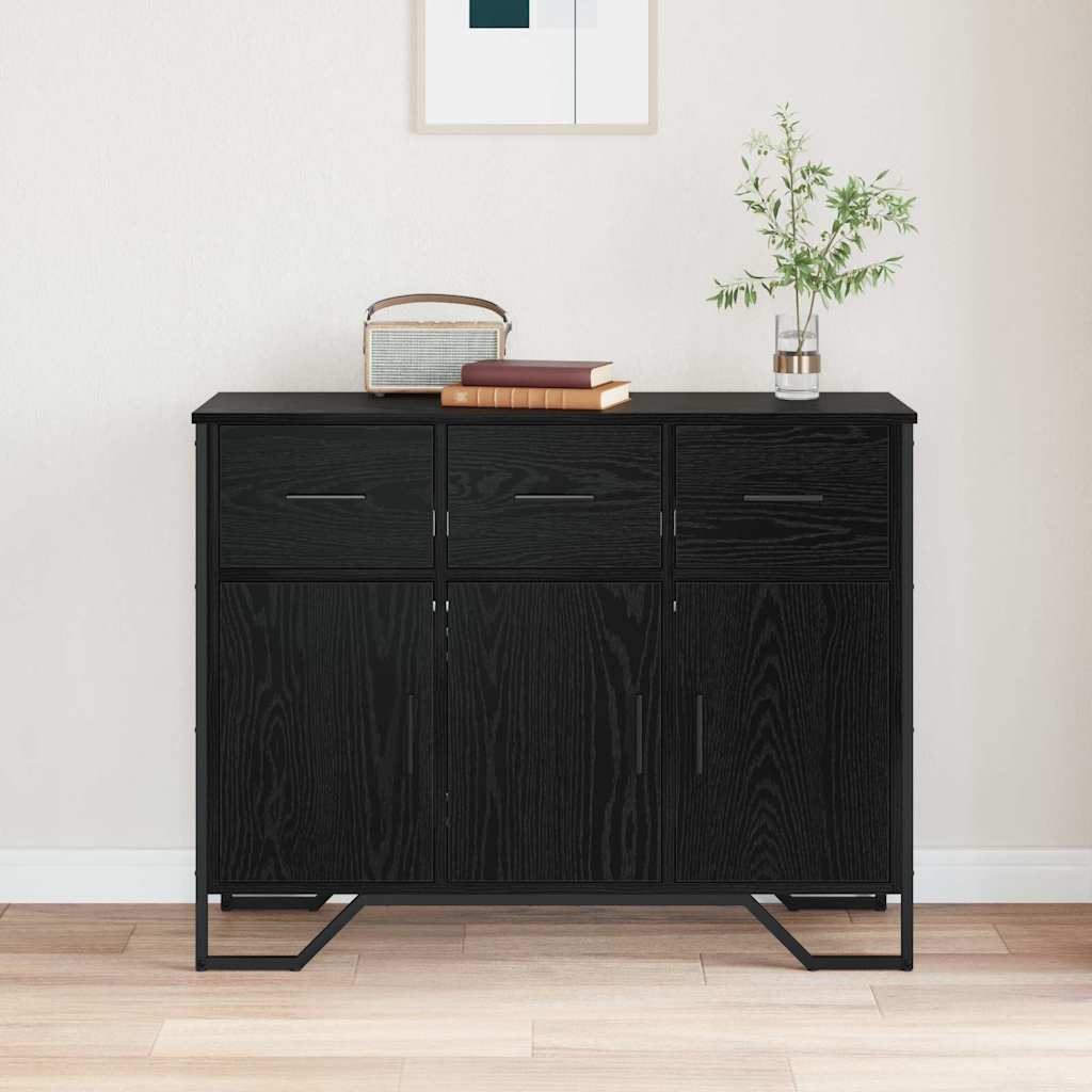 Credenza con cassetto Rovere Nero 97 x 32,5 x 74,5 cm