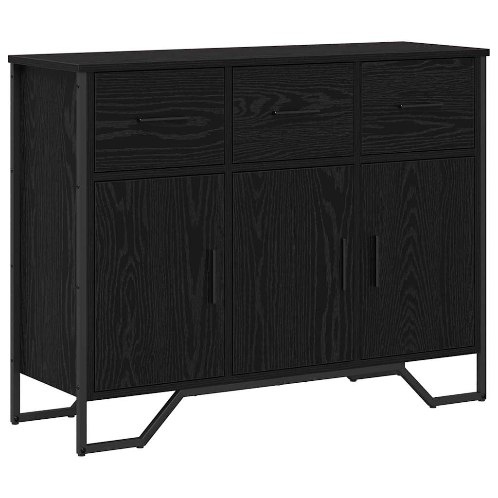 Credenza con cassetto Rovere Nero 97 x 32,5 x 74,5 cm