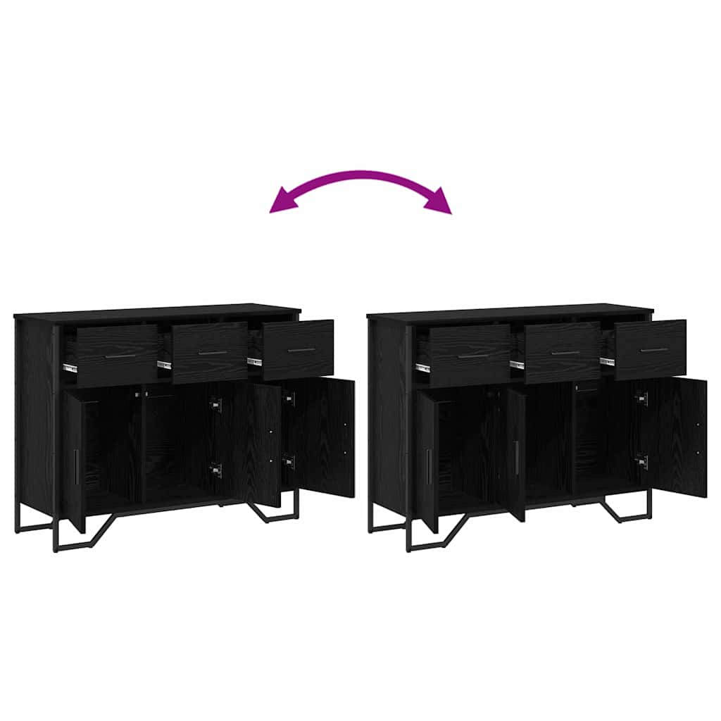 Credenza con cassetto Rovere Nero 97 x 32,5 x 74,5 cm