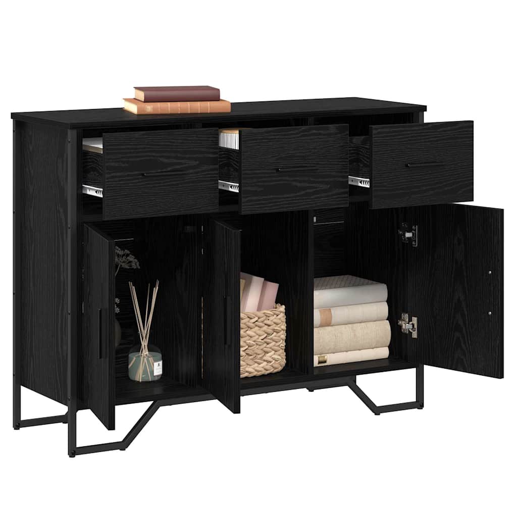 Credenza con cassetto Rovere Nero 97 x 32,5 x 74,5 cm
