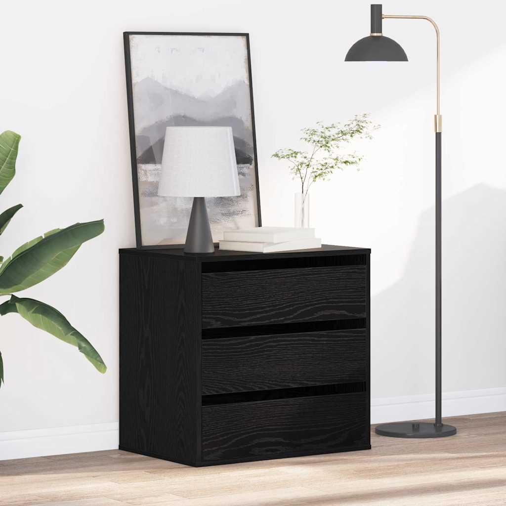 Mobile con Cassetti Nero 60 x 41 x 58 cm Legno multistrato