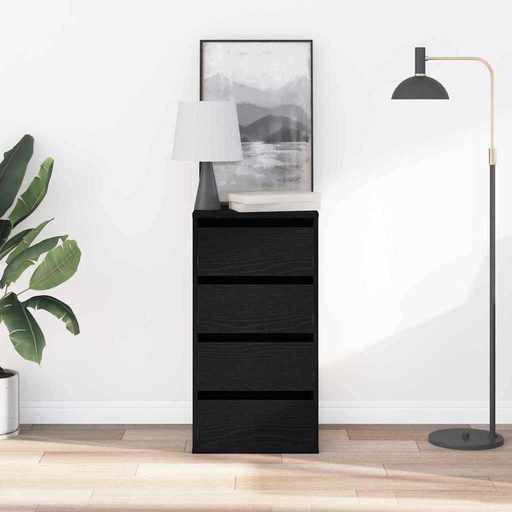 Mobile con Cassetti Nero 40 x 41 x 76 cm Legno multistrato