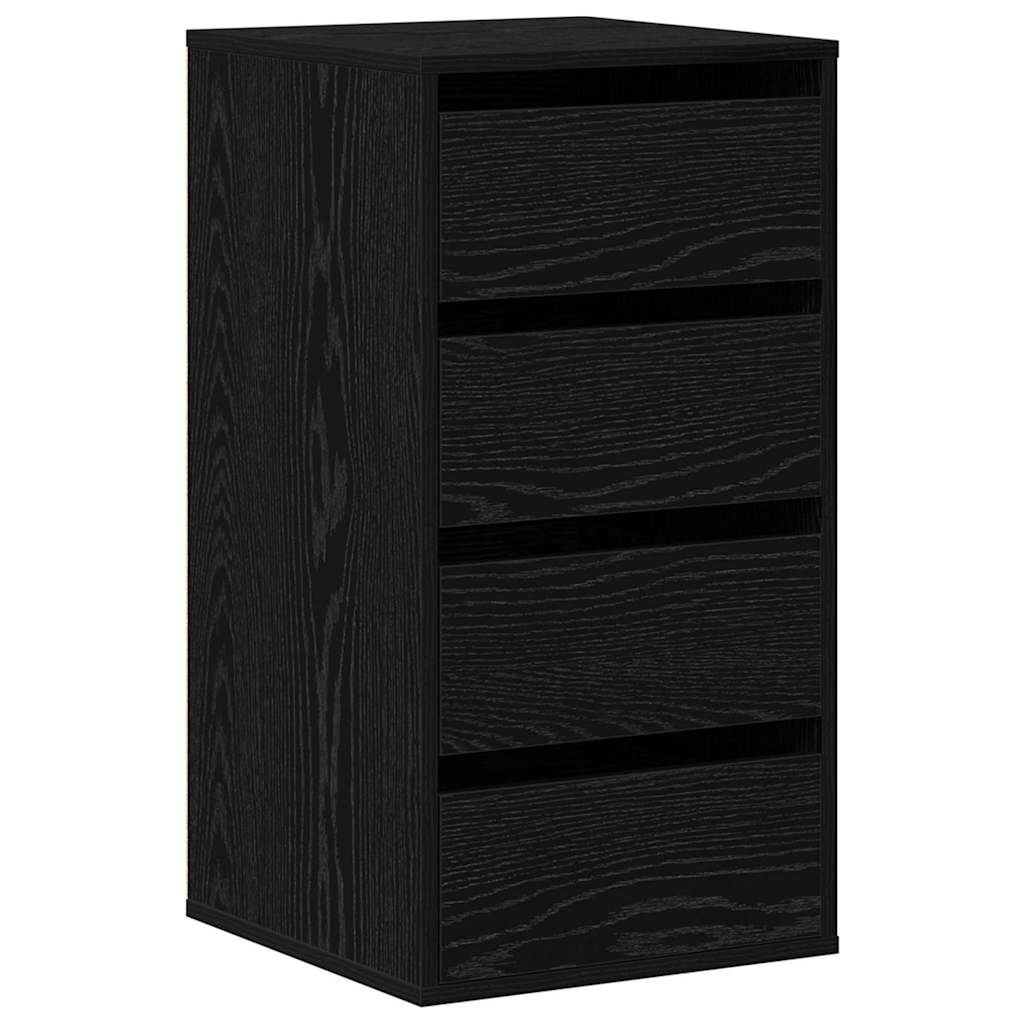 Mobile con Cassetti Nero 40 x 41 x 76 cm Legno multistrato