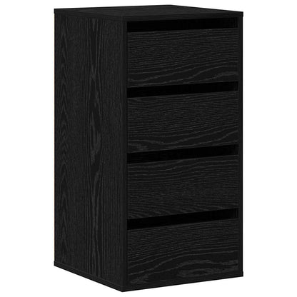 Mobile con Cassetti Nero 40 x 41 x 76 cm Legno multistrato