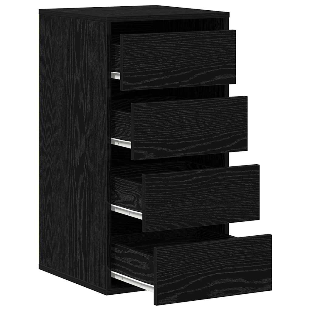 Mobile con Cassetti Nero 40 x 41 x 76 cm Legno multistrato