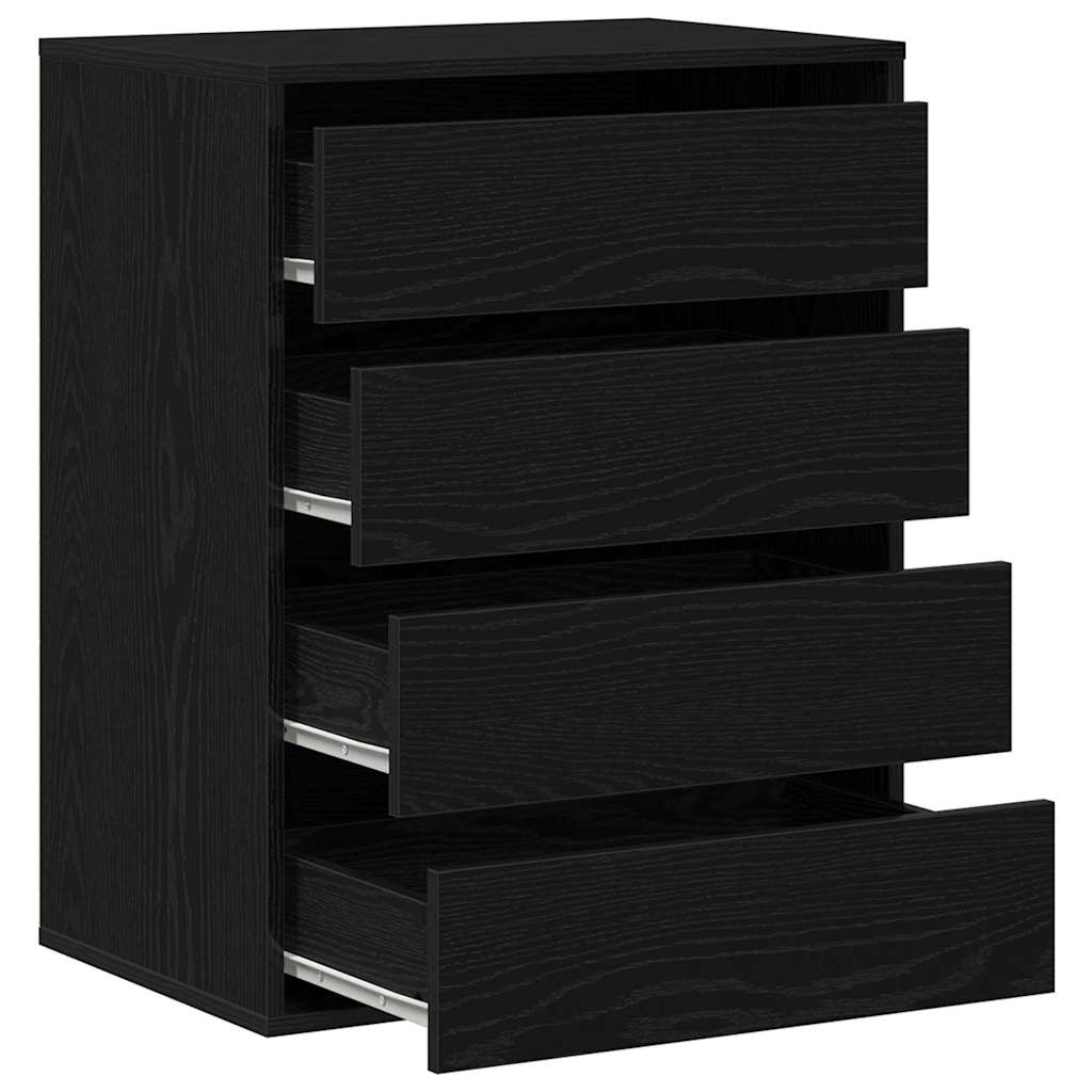 Mobile con Cassetti Nero 60 x 41 x 76 cm Legno multistrato