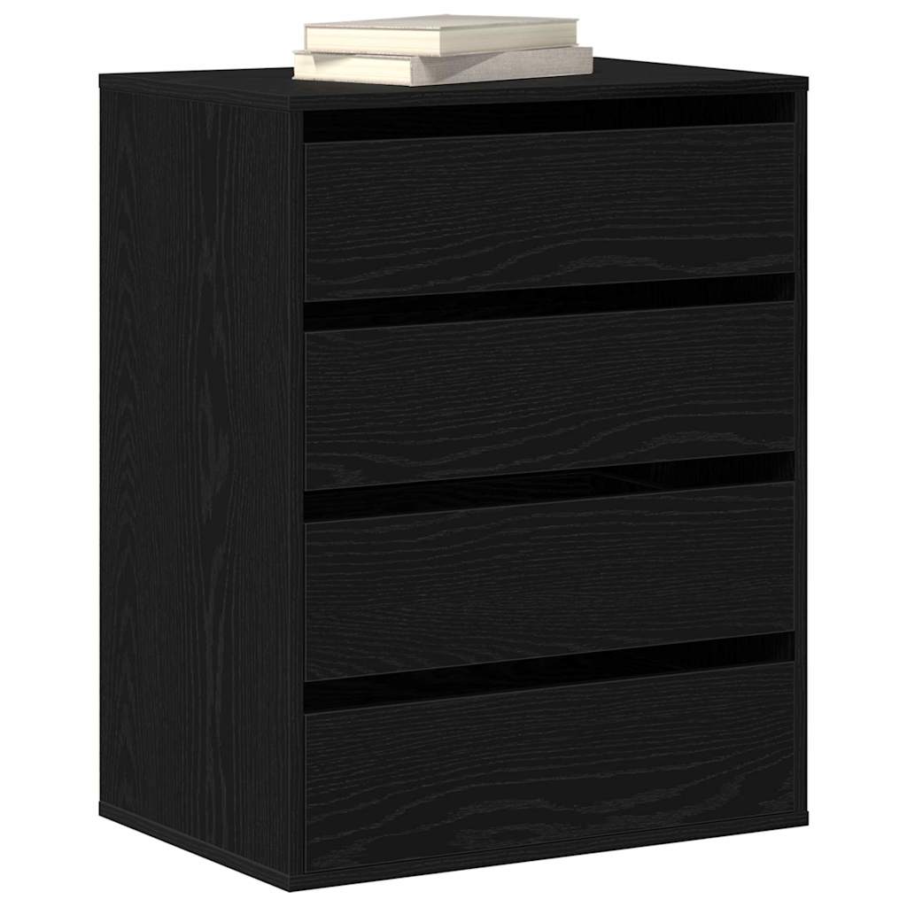 Mobile con Cassetti Nero 60 x 41 x 76 cm Legno multistrato
