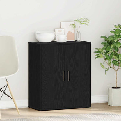 Credenza Rovere Nero 60x31x70 cm in Legno Multistrato - homemem39