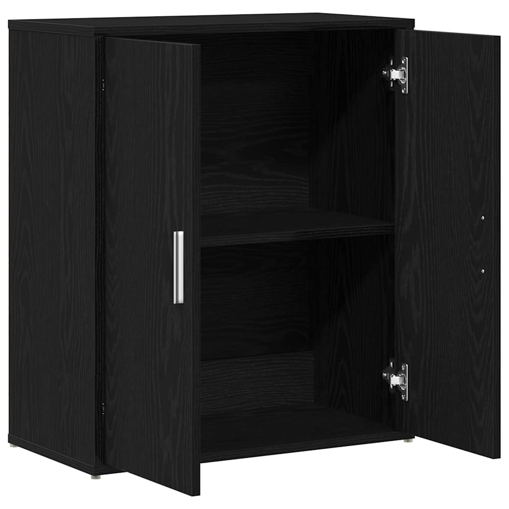 Credenza Rovere Nero 60x31x70 cm in Legno Multistrato - homemem39