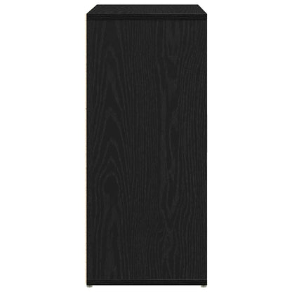 Credenza Rovere Nero 60x31x70 cm in Legno Multistrato - homemem39