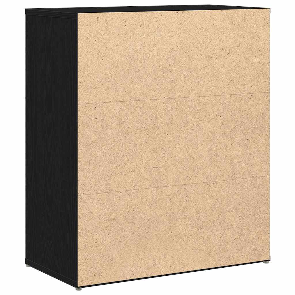 Credenza Rovere Nero 60x31x70 cm in Legno Multistrato - homemem39