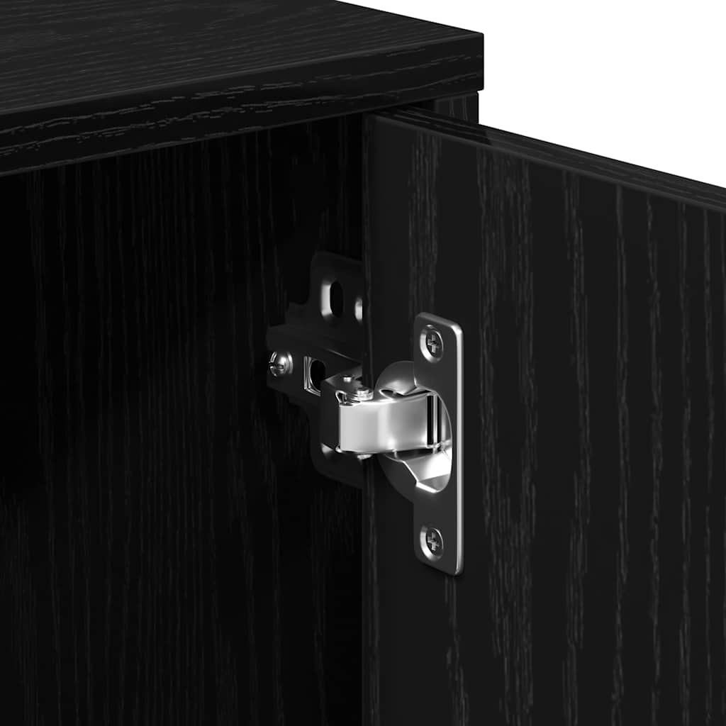 Credenza Rovere Nero 60x31x70 cm in Legno Multistrato - homemem39