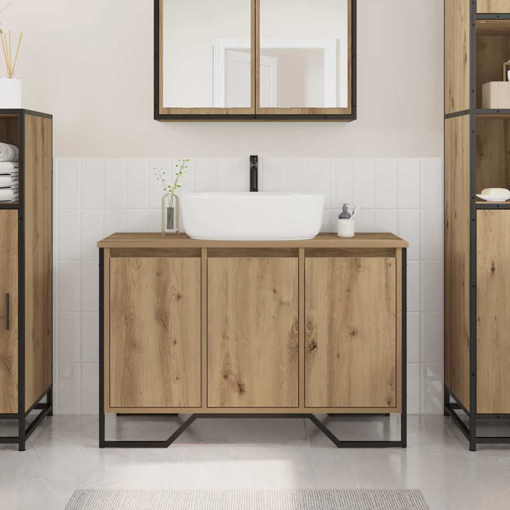 Armadio per Lavabo da Bagno Rovere artigianale 91 x 35 x 60 cm
