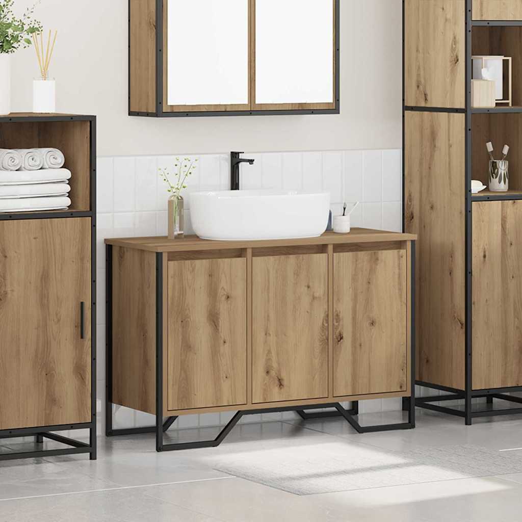 Armadio per Lavabo da Bagno Rovere artigianale 91 x 35 x 60 cm | homemem39
