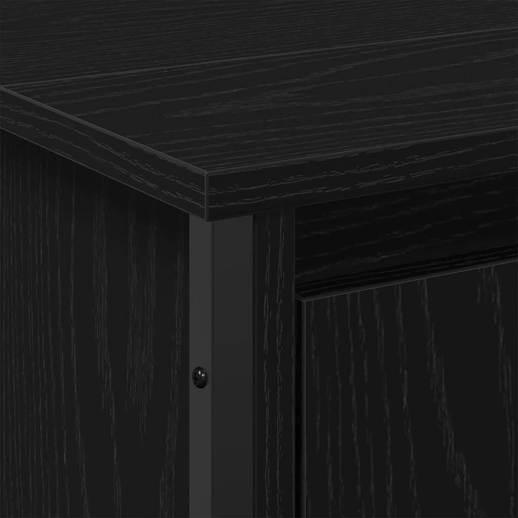 Armadio per Lavabo da Bagno Rovere Nero 91 x 35 x 60 cm