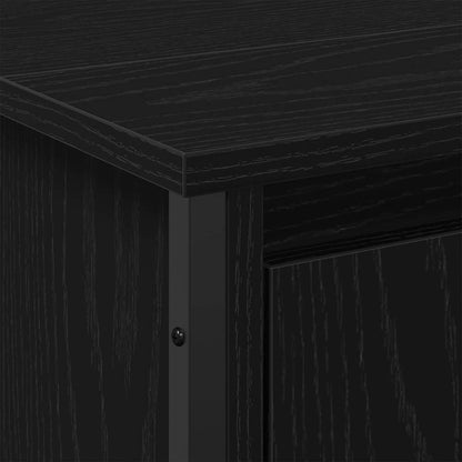 Armadio per Lavabo da Bagno Rovere Nero 91 x 35 x 60 cm