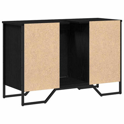 Armadio per Lavabo da Bagno Rovere Nero 91 x 35 x 60 cm