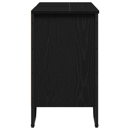 Armadio per Lavabo da Bagno Rovere Nero 91 x 35 x 60 cm