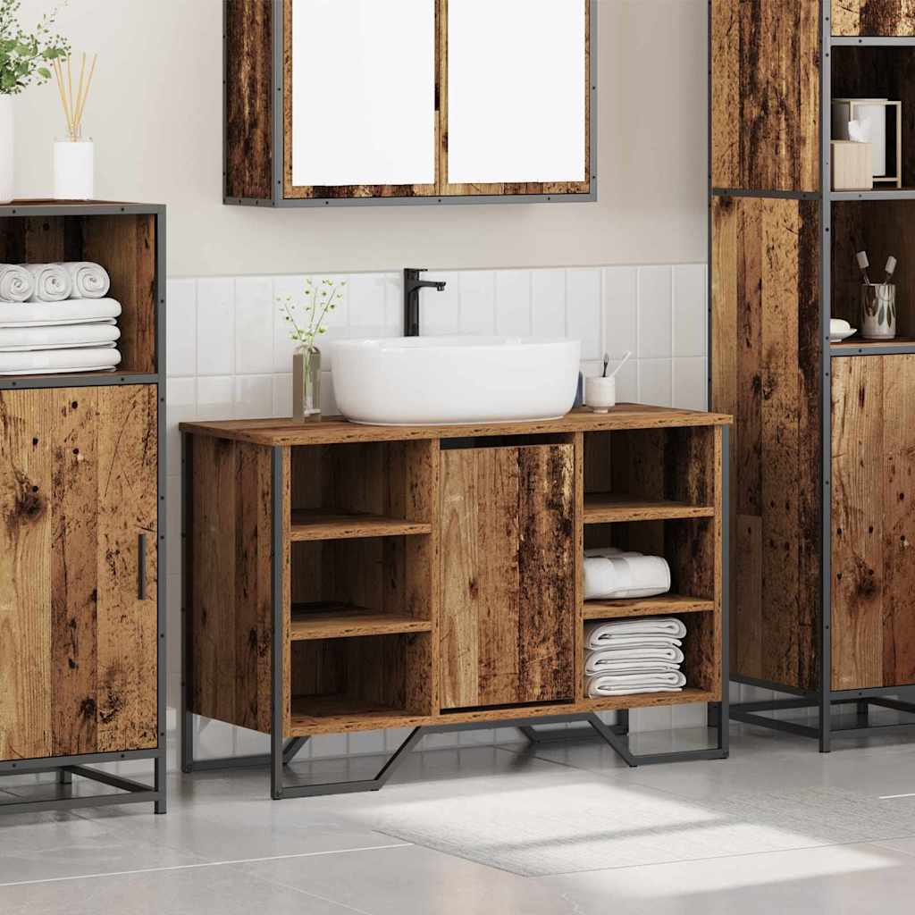 Armadio per Lavabo da Bagno Legno vecchio 91 x 35 x 60 cm
