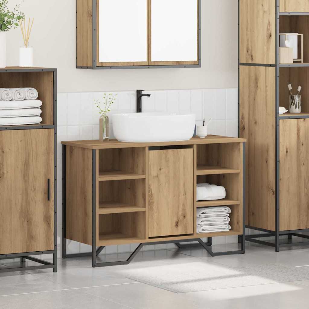 Armadio per Lavabo da Bagno Rovere artigianale 91 x 35 x 60 cm | homemem39