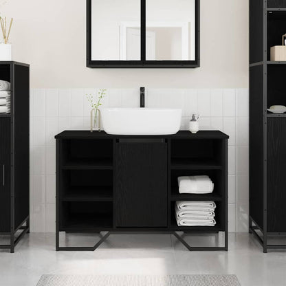 Armadio per Lavabo da Bagno Rovere Nero 91 x 35 x 60 cm | homemem39