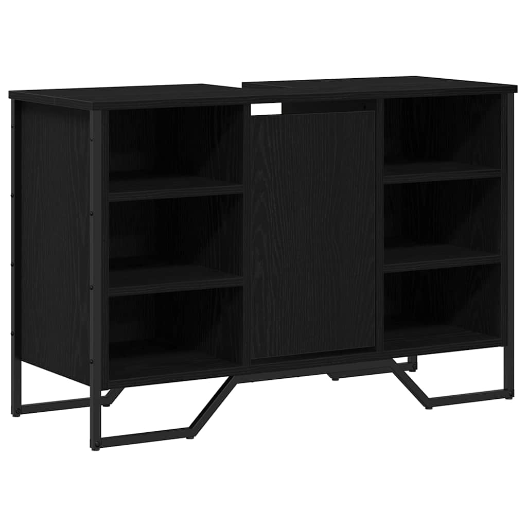 Armadio per Lavabo da Bagno Rovere Nero 91 x 35 x 60 cm | homemem39