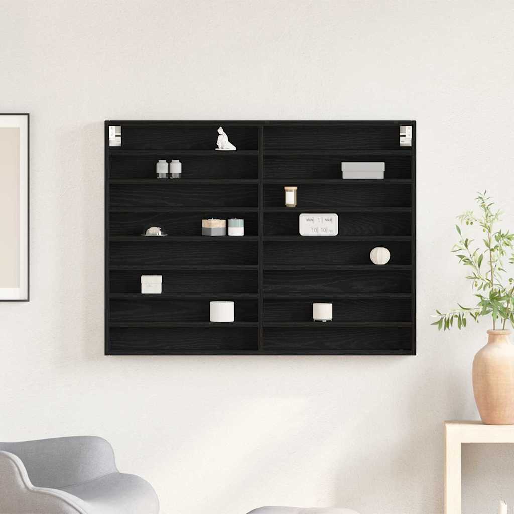 Vetrina Rovere Nero 100 x 8,5 x 75 cm Legno multistrato