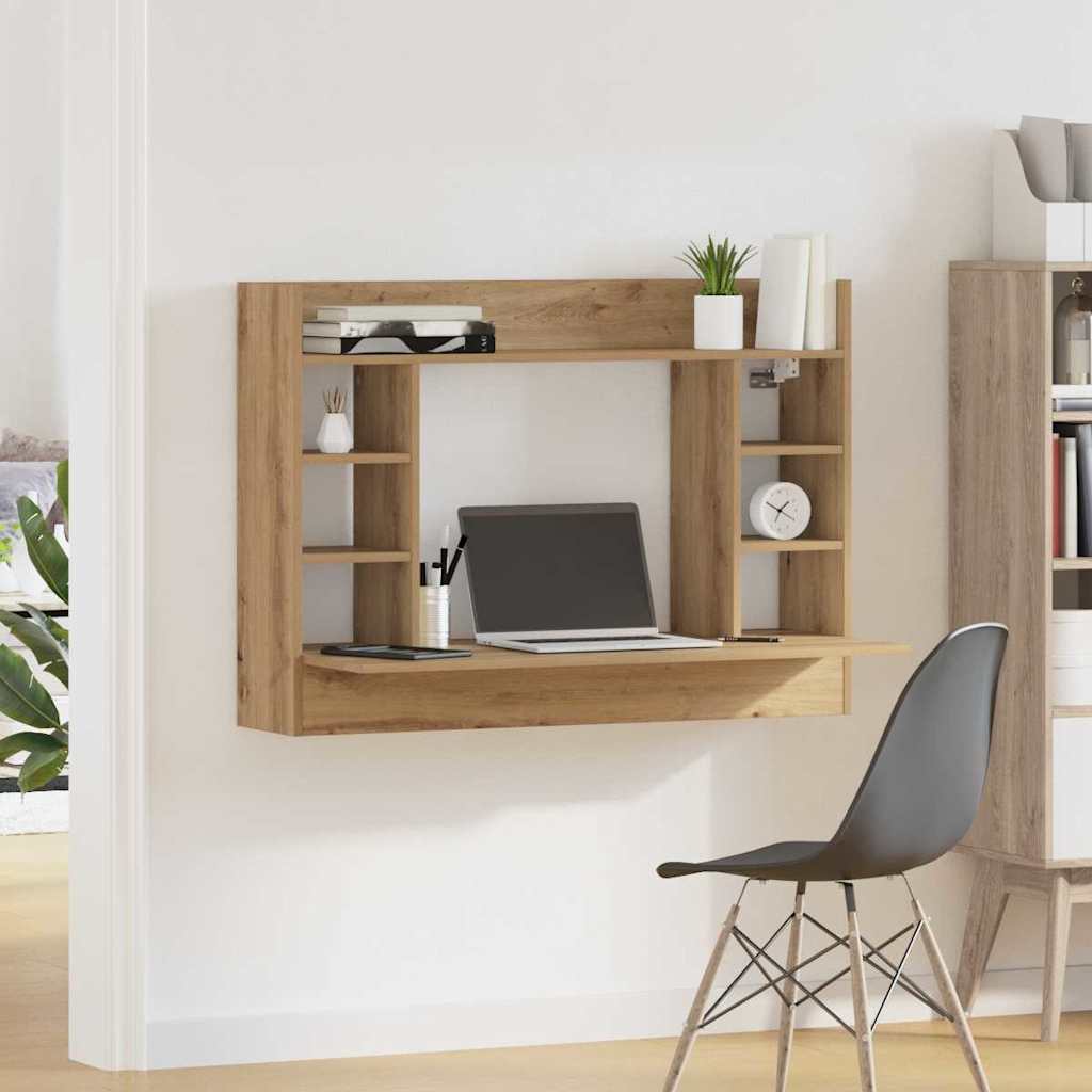 Scrivania a parete rovere artigianale 105 x 48 x 75 cm | homemem39