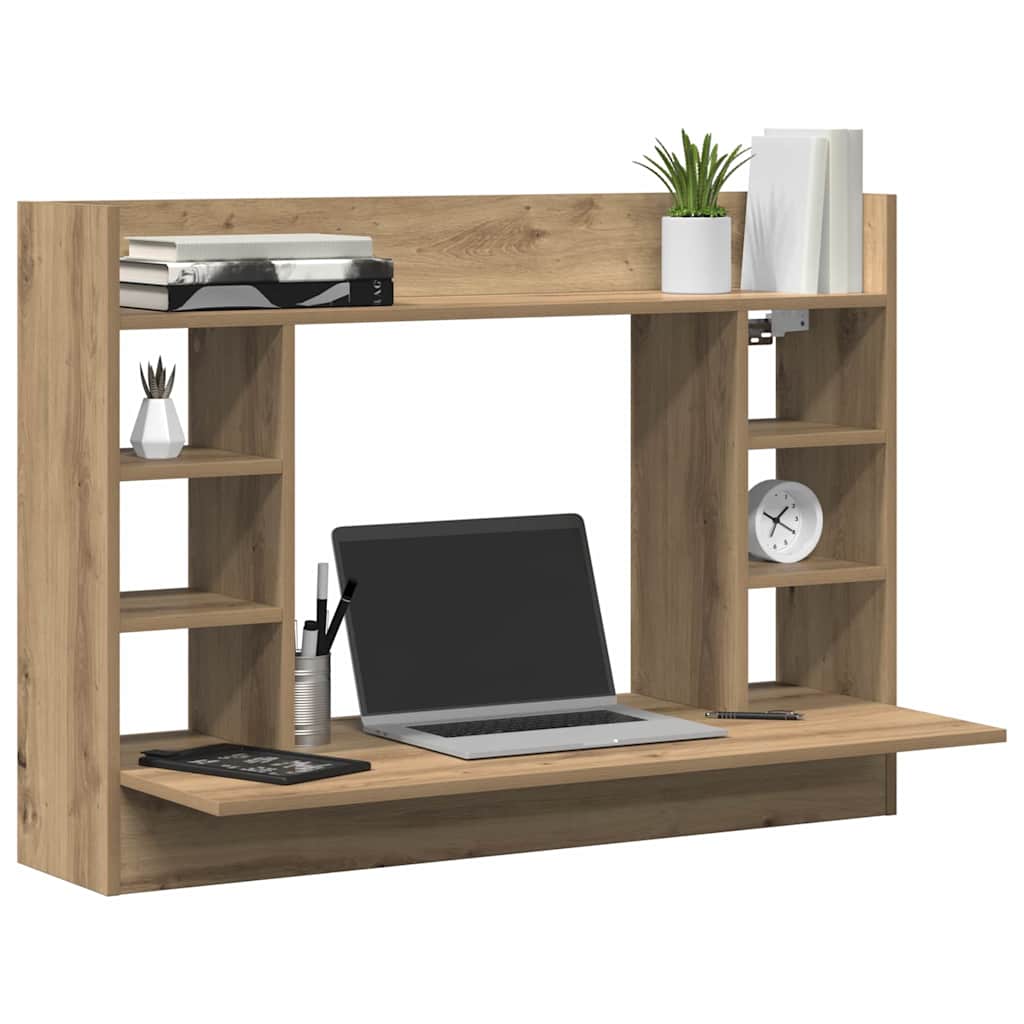 Scrivania a parete rovere artigianale 105 x 48 x 75 cm | homemem39